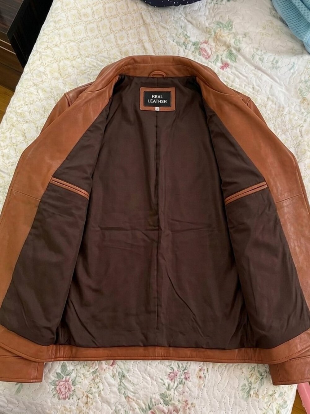 Real Cowhide Leather Jacket | Western Hair on Hide Handmade Leather Outerwear - Picture 3 of 6